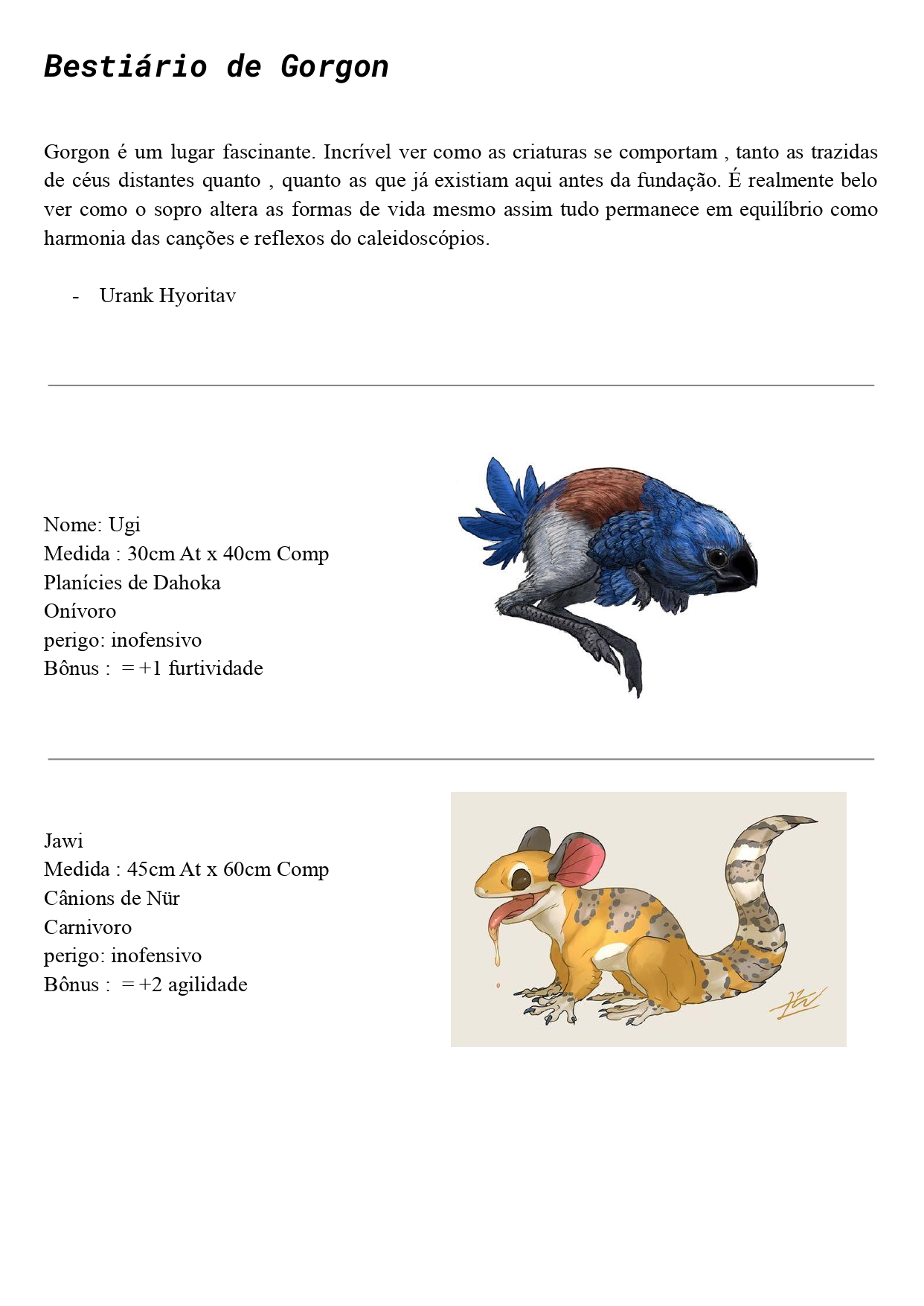 BESTIARIO DE GORGUN